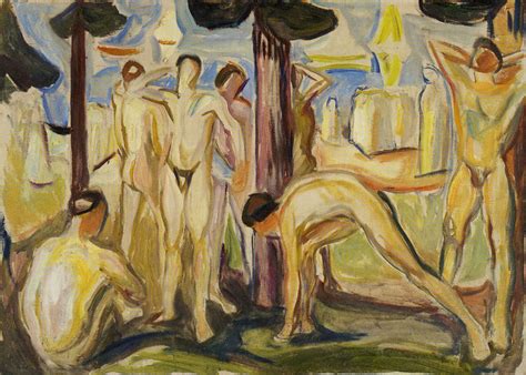 Edvard Munch Naked Men In Landscape