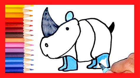 How To Draw A Rhinoceros Como Desenhar Um Rinoceronte Cómo Dibujar