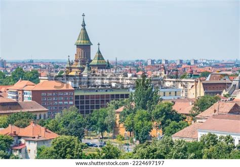 Aerial View Timisoara Metropolitan Orthodox Cathedral Stock Photo