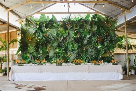 Foliage Wall Backdrop Foliage And Tropical Greenery Wedding By Oh