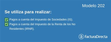 Facturadirecta Modelo 202 Pagos A Cuenta Del Impuesto De Sociedades