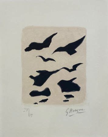 Gravure De Georges Braque Oiseaux En Vol Sur Amorosart