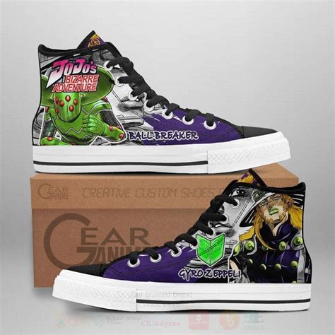 HOT Gyro Zeppeli Custom Manga Anime Jojo S Birraze Adventure Unisex High Top Canvas Shoes