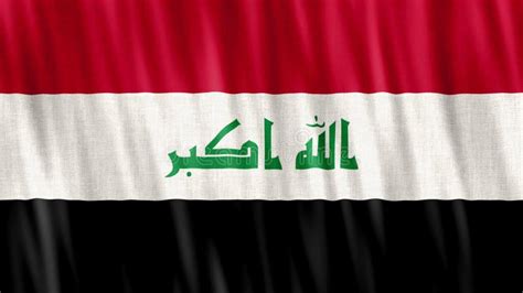 Iraq National Flag Seamless Loop Animation Closeup Waving Stock