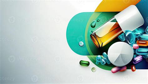 Pharmacology And Pharmaceuticals Healthcare Background With Copy Space