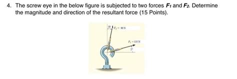 Solved 4 The Screw Eye In The Below Figure Is Subjected To