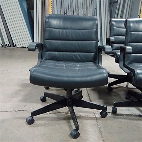 Knoll Sapper Mid Back Black Leather Conference Chair