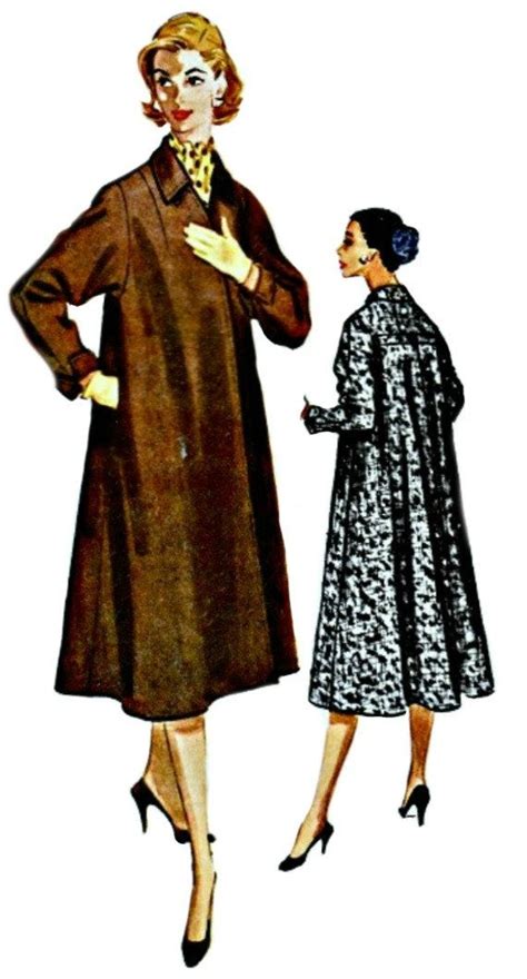 1950s Vintage Swing Coat Pattern Mccalls 3766 Vintage 1956 High