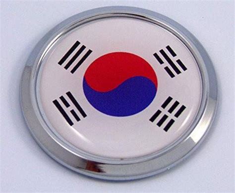 Korea South Round Flag Car Chrome Decal Emblem Bumper Sticker Bezel