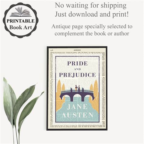 Pride and Prejudice Printable Book Cover Art on Vintage Austen | Etsy