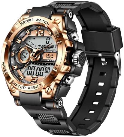 LIGE Montre Homme Digitale Sport Outdoor Étanche Grand Cadran Militaire