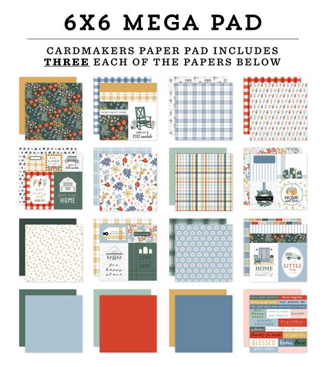 Carta Bella Double Sided Mega Paper Pad 6x6 48pkg Farmhouse Summer