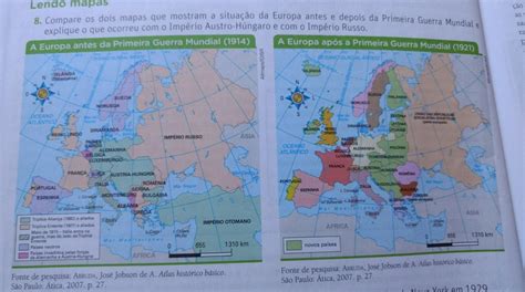 Compare Os Dois Mapas Que Mostram A Situação Da Europa Antes E Depois Da Primeira Guerra Mundial