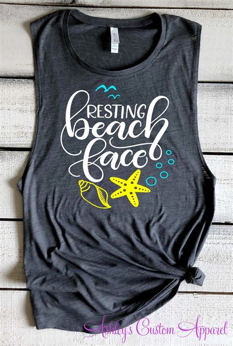 Resting Beach Face Funny Beach Shirts Beach Vacation Tank Tops | Etsy