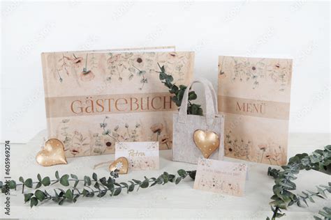 Gästebuch Tischkarten und Menükarte für Feste wie Hochzeit Geburtstag