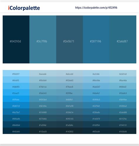 Navy Blue And Green Color Palette