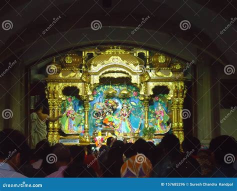 radha krishna  banke bihari temple vrindavan india royalty