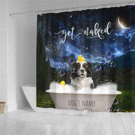 Order Get Naked Border Collie Custom Shower Curtain From Brightroomy Now