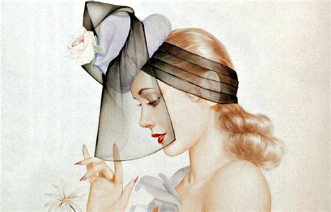 Lady With Daisy By Alberto Vargas Red Rose Veil Yellow Woman Pin