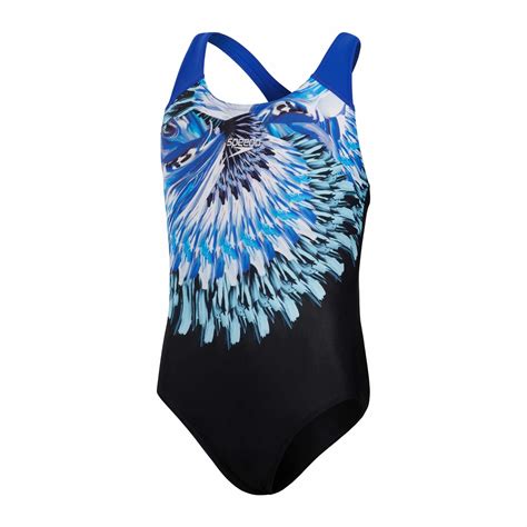 Speedo Digital Placement Splashback Girls Swimsuit Run Charlie