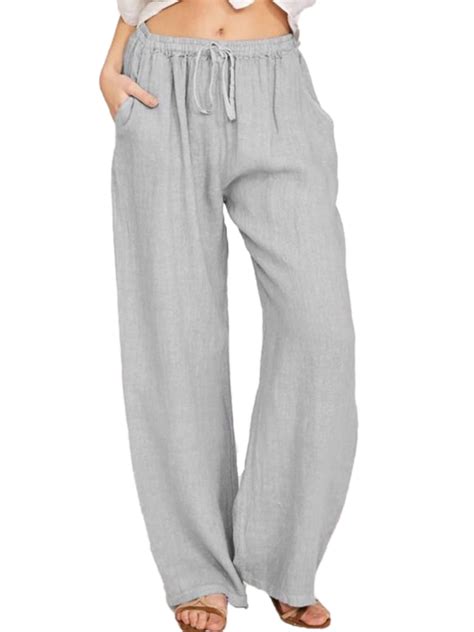 Lumento Womens Comfy Pajama Pjs Pants Plus Size Wide Leg Palazzo Lounge Pant With Pocket