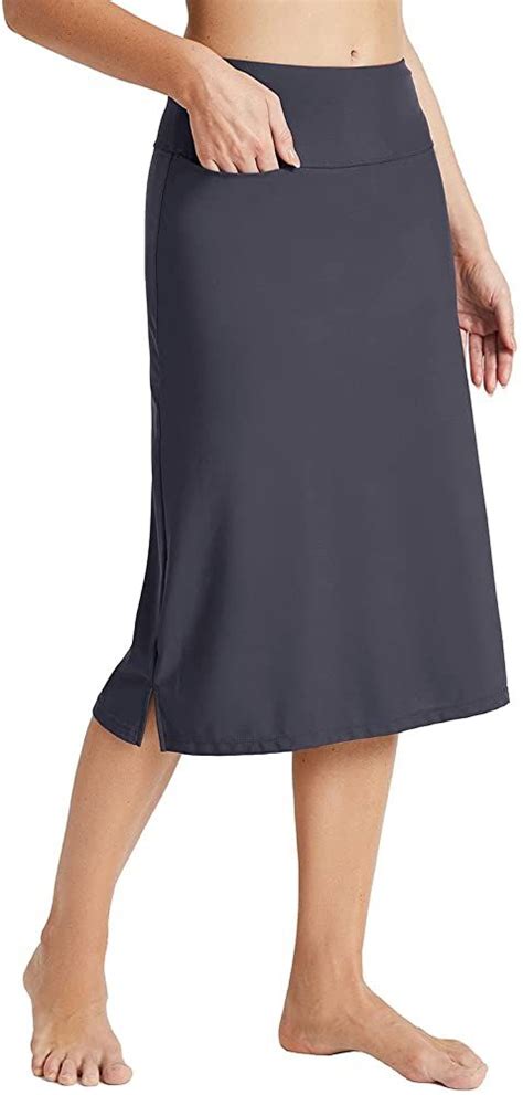 Baleaf Womens 28 Midi Length Long Swim Skirts With Legging Modest