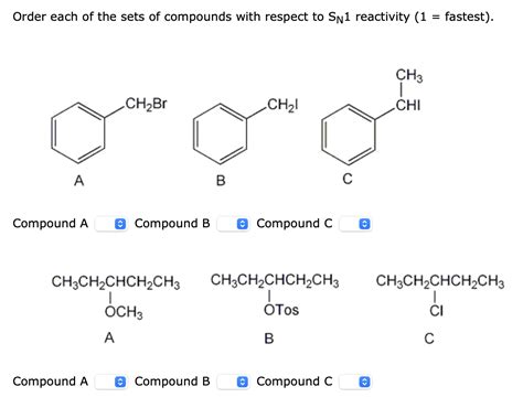 Solved Order Each Of The Sets Of Compounds With Respect To