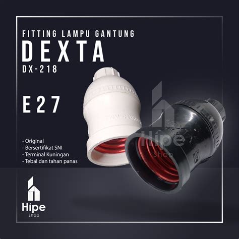 Jual Fitting Lampu Gantung Dexta DX 218 Fiting Lampu Hitam Putih