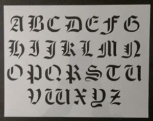 Old Olde English Font Alphabet 11" x 8.5" Custom Stencil FAST FREE ...