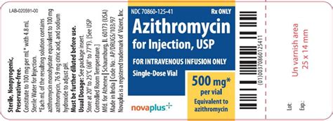 Azithromycin Injection Package Insert