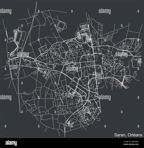 Street roads map of the SARAN NEIGHBOURHOOD, ORLÉANS Stock Vector Image ...