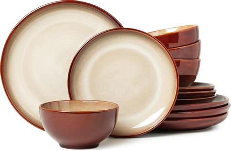 Amazon Pokini Stoneware Dinnerware Set Service For Pcs