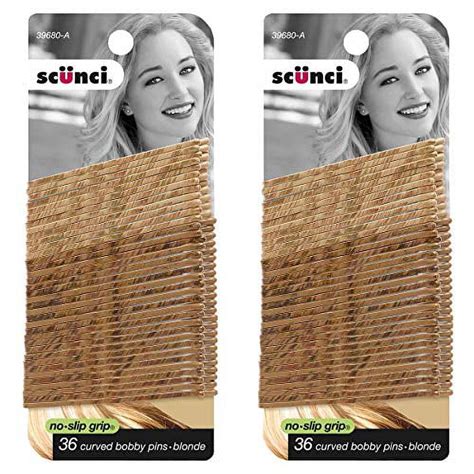 Scunci No Slip Grip Blonde Curved Bobby Pins 2 75 36 Pieces Per Pack