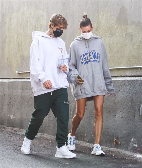 Justin and Hailey Bieber Do His-and-Hers Hoodies | Vogue