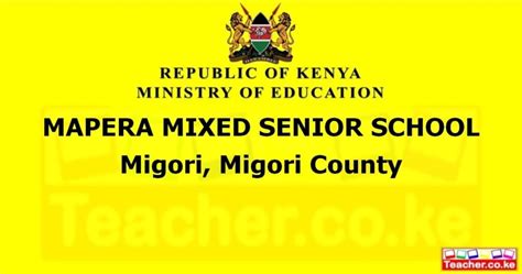 Mapera Mixed Senior School Migori Ke