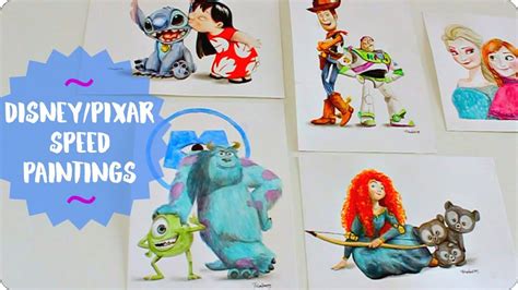 Disney Pixar Speed Paintings 1 Youtube