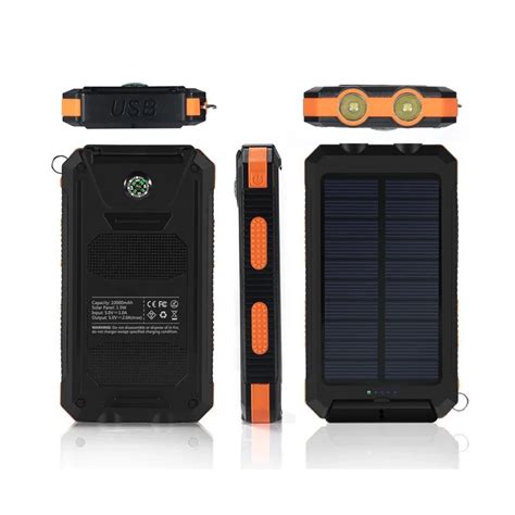 Led Camping Light Solar Powerbank 10000mah Portable Solar Power Bank ...