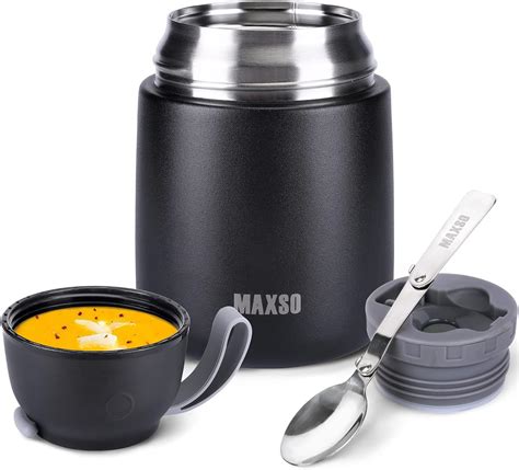 MAXSO Soup Thermos For Hot Food 17 Oz Steel In Vacuum New Shipping Free