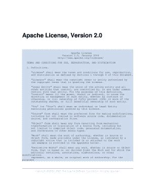 Fillable Online Apache License Version Fax Email Print Pdffiller