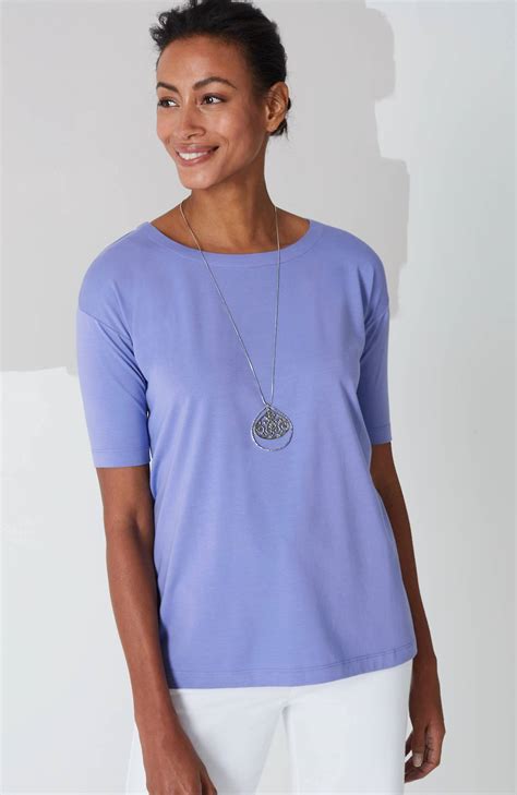 Jjill Jjill Luxe Supima® Elbow Sleeve Tee In Purple Passion Modesens