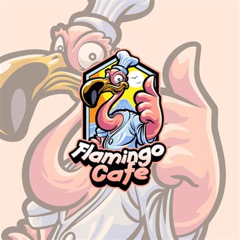 Modelo De Logotipo De Mascote Do Flamingo Chef Para Equipe De Esportes