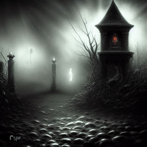 Edgar Allan Poe Crow Dark Moody Illustration Environment Cemetery Night