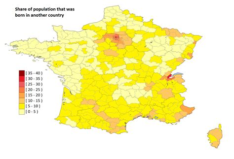 France Immigration vs Population Change : r/MapPorn