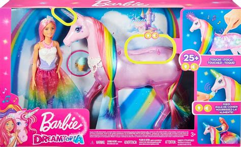 Barbie Dreamtopia Unicornio Con Luces M Gicas Con Melena De Arco Ris