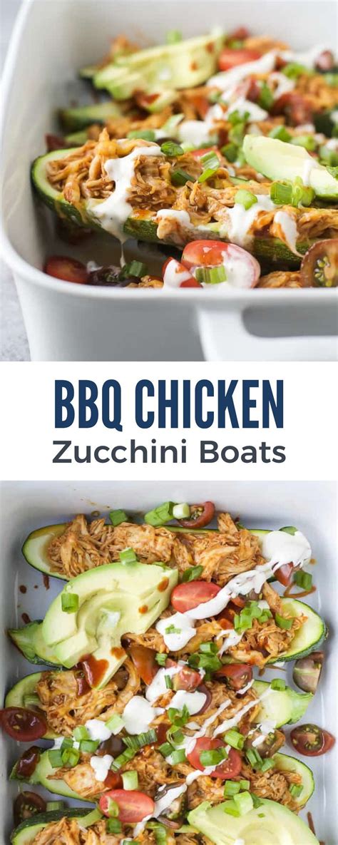 These Minute Bbq Chicken Zucchini Boats Are Loaded With Flavor Low