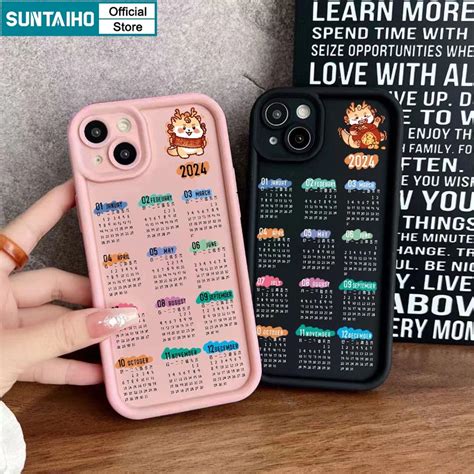 Suntaiho 2024 New Phone Case Simple Calendar Pattern Soft Case For