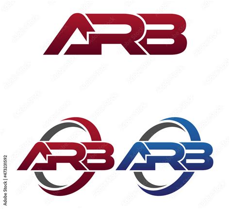 Modern Letters Initial Logo Vector Swoosh Red Blue Arb Stock Vector