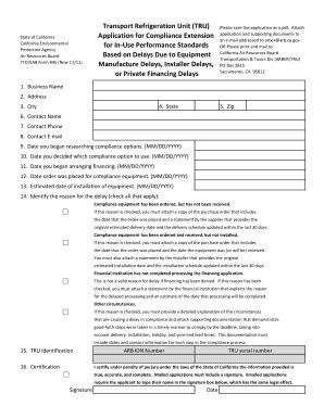 Fillable Online Arb Ca Arb Compliance Extension Form Fax Email Print