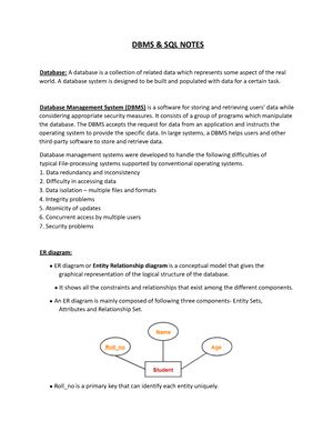 UNIT 1 Notes Of DBMS Database Management Systems Studocu