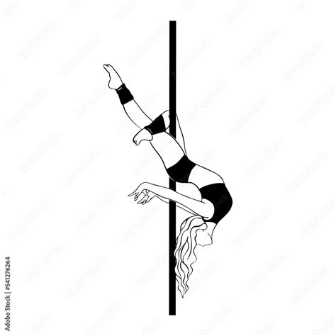 Pole Dance Woman Silhouette Female Silhouette Vector Illustration